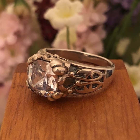 Silpada Sterling Silver Cubic Zirconia Blissful Thinking Ring Size 6 - Picture 4 of 12